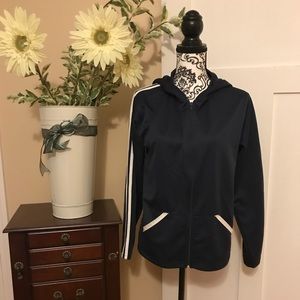 Navy and White Hooded Jacket